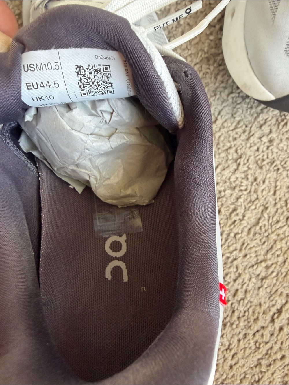 On Running White & Light Gray Performance Running Shoes - Picture 8 of 9